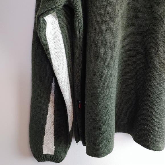 Vtg Arson Pullover Sweater Olive Green Men's Sz M V-neck Wool Blend - Picture 6 of 9
